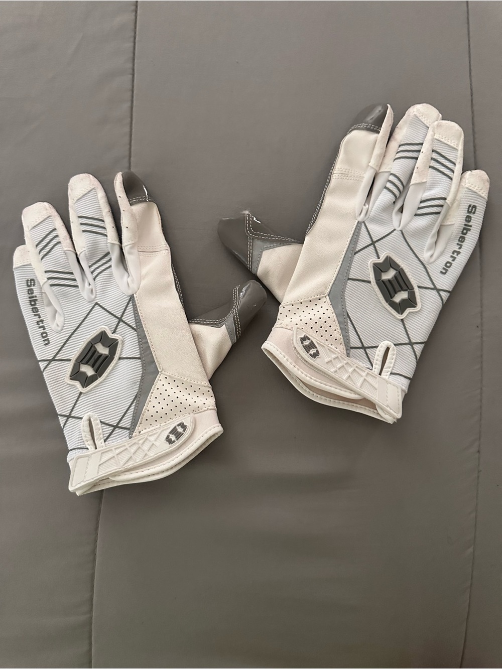 White Gray Performance Sports Gloves